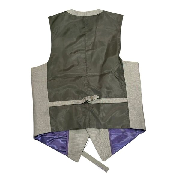 Public Notices Men's Micro Dot Three Button Vest, Black Size Small - Picture 2 of 4